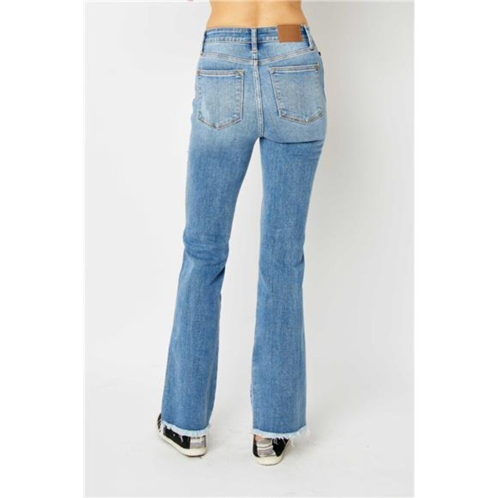 NWT Judy Blue Distressed Raw Hem Bootcut Jeans, Plus Size + Regular, Stretchy - Picture 4 of 7